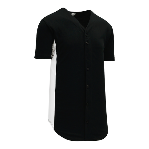 Athletic Knit Full Button Baseball Jersey with Contrast Mesh Inserts (BA1890)